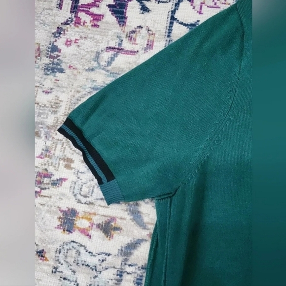 NWT, River Island Mens Emerald Smooth Cotton Luxurious Soft Polo Shirt, sz 2XL - Picture 6 of 11